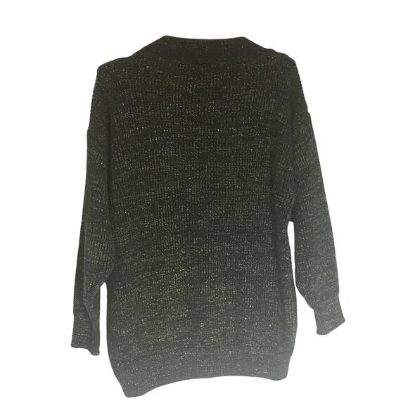 SML Sport v neck chunky sweater medium vintage metallic thread - Picture 2 of 5